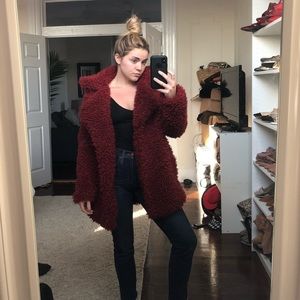 Jackets & Coats - Faux fur teddy coat - red Jackets & Coats - Faux fur teddy coat - red